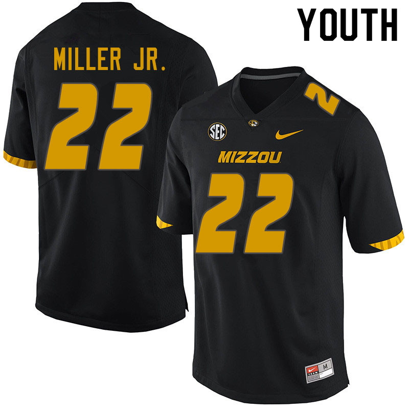 Youth #22 Aubrey Miller Jr. Missouri Tigers College Football Jerseys Sale-Black
